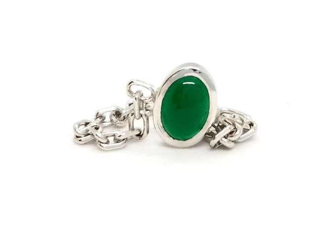 Bague 55 Bague Chaînette Or blanc Agate 58 Facettes 843307CD