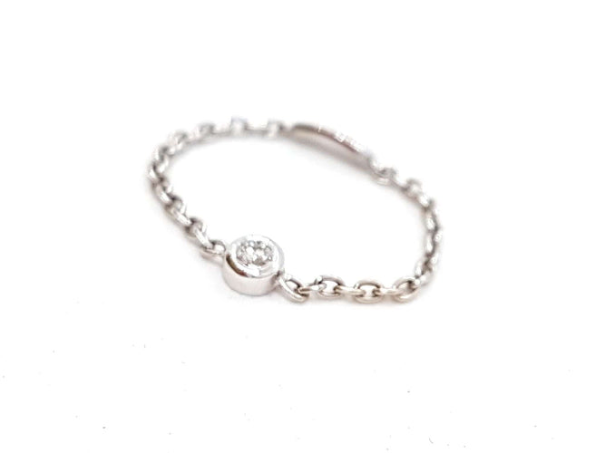 Bague 52 Bague Chaînette Or blanc Diamant 58 Facettes 578686RV