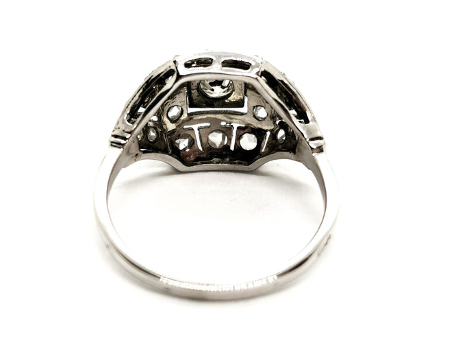 Bague 54 Bague Art déco Or blanc Diamant 58 Facettes 1660399CN