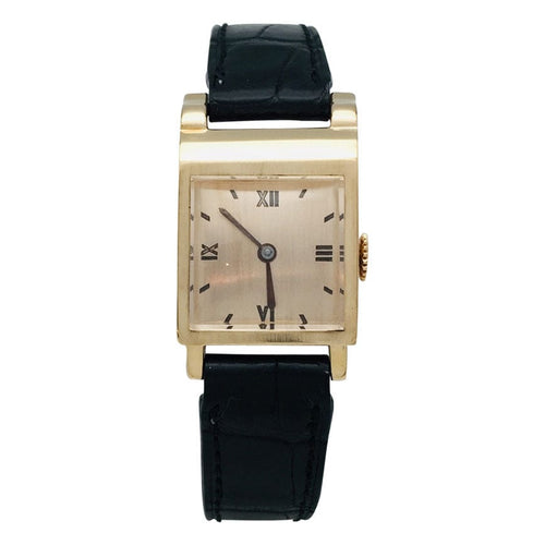 Montre Montre Hermès "Driver" en or jaune, bracelet de cuir. 58 Facettes 28950