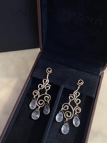 Boucles d'oreilles H. STERN - Boucles d’oreilles Or blanc Pierres de Lune 58 Facettes