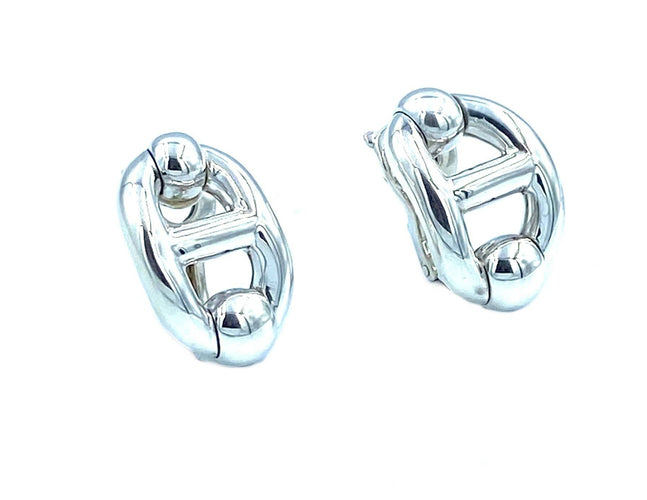 Boucles d'oreilles Hermès. Collection Chaîne d’ancre, boucles d’oreilles argent 58 Facettes