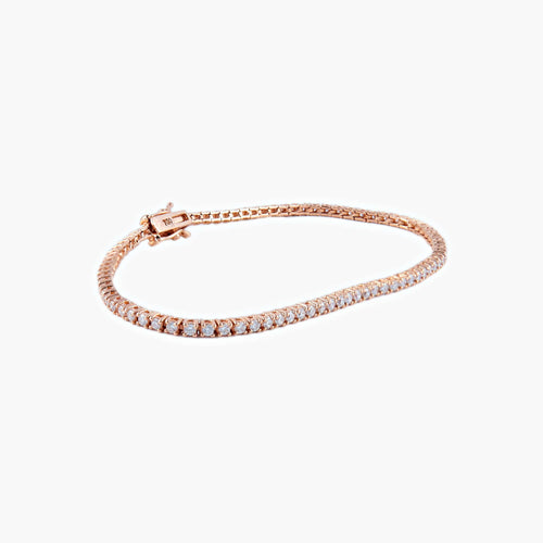 Bracelet Bracelet Tennis Or rose Diamants 58 Facettes