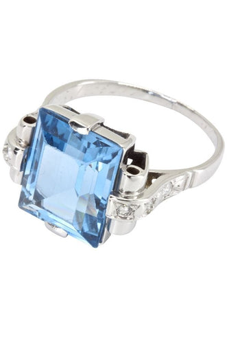 Bague 55 BAGUE TOPAZE ET DIAMANTS ART-DÉCO 58 Facettes 039131
