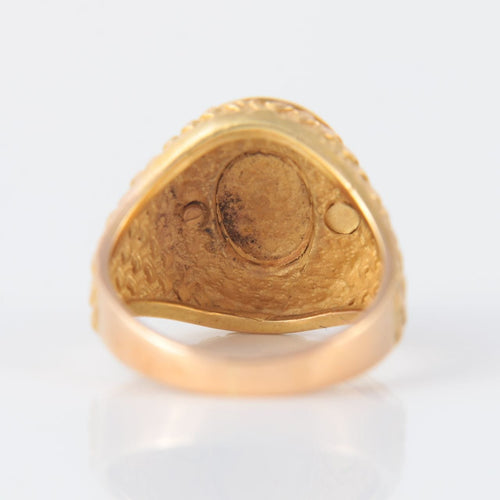 Bague 47 Chevalière en or jaune 58 Facettes P5L17