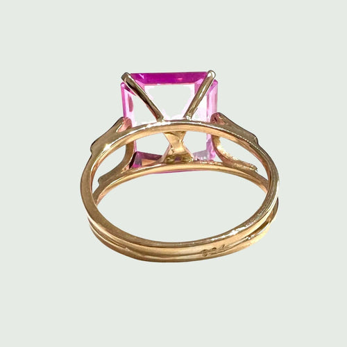 Bague BAGUE RÉTRO SPINELLE ROSE 58 Facettes Q926A