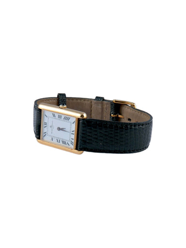 Montre Montre Baume & Mercier, Modèle Tank, Remontoir Saphir, Or jaune 58 Facettes