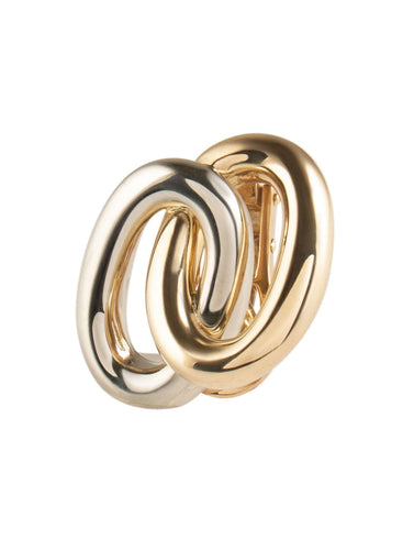 Boucles d'oreilles Hermès - Boucles d'oreilles deux ors 58 Facettes