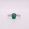 Bague Solitaire or blanc Emeraude ovale 58 Facettes
