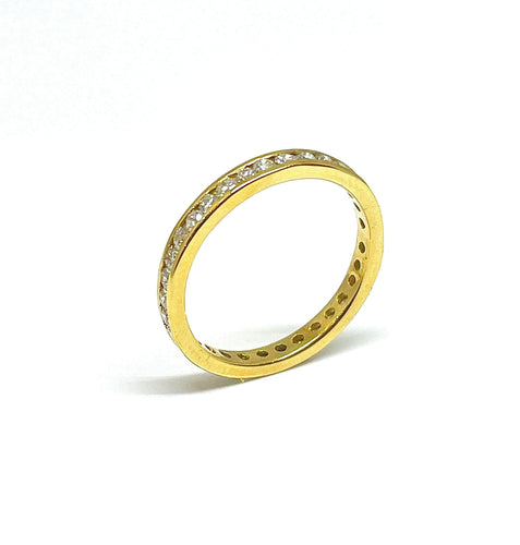 Bague Alliance en diamants serti magique or jaune 18 carats 58 Facettes