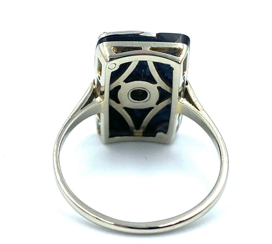 Bague 54.5 Bague Art Déco onyx et diamants 58 Facettes