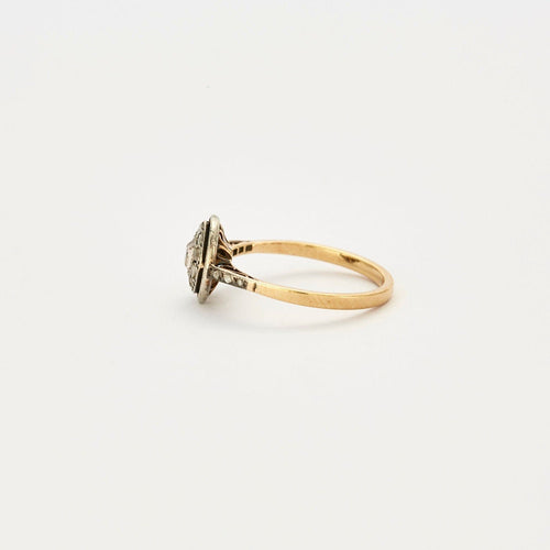Bague 59 Bague ancienne 2 ors Diamants 58 Facettes EL2-128