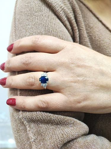Bague 54 Bague saphir et or blanc 58 Facettes Bag.Epl.Sap.FA24