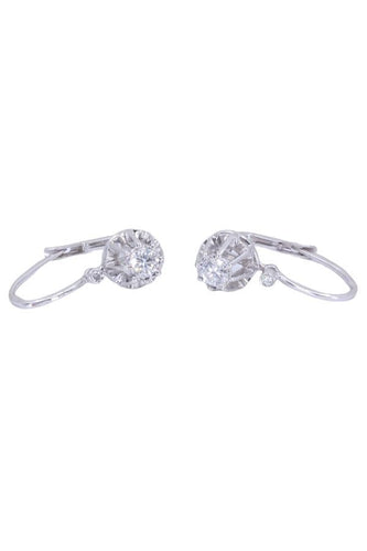 Boucles d'oreilles DORMEUSES ANCIENNES DIAMANTS 58 Facettes 078251