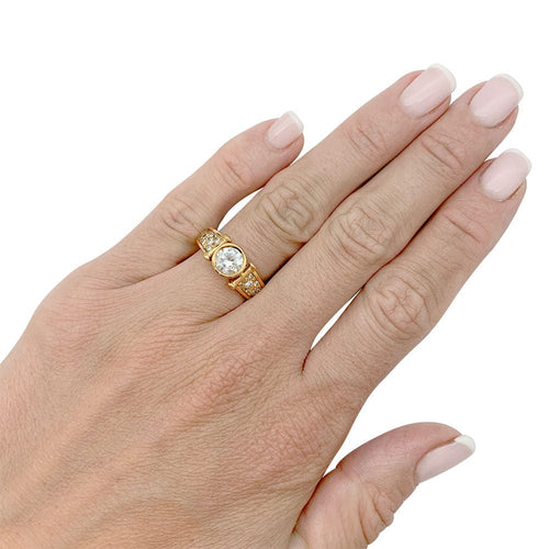 Bague 50 Bague or jaune et diamants. 58 Facettes 31606