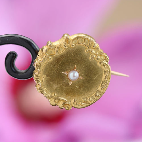 Broche Broche ronde or jaune perle 58 Facettes 18-057