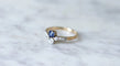 Bague Bague "Toi & Moi" Or jaune Platine Saphir Diamants 58 Facettes