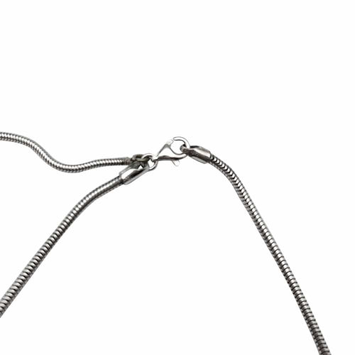 Collier Chaine or blanc maille serpent. 58 Facettes 30285