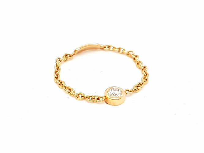 Bague 54 Bague Chaînette Or rose Diamant 58 Facettes 578678RV