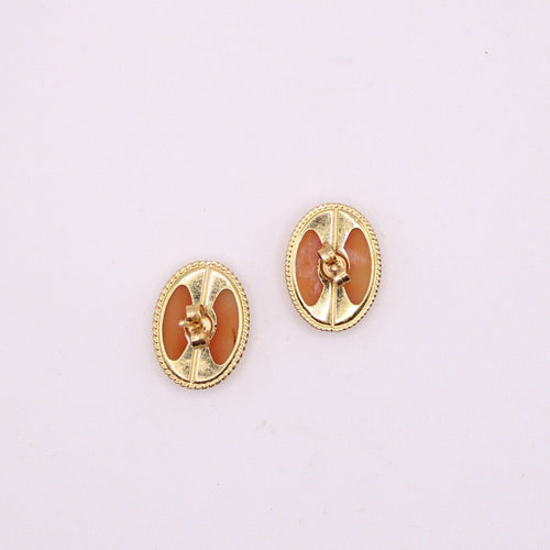 Boucles d'oreilles Boucles d'oreilles or jaune 18 carats Camées 58 Facettes