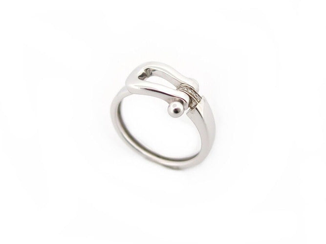 Bague 49 bague FRED force 10 ruban mini or gris 18k & diamants 58 Facettes 254899