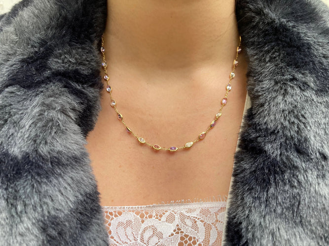 Collier Collier "RYM" Or jaune et Pierres de couleur 58 Facettes BO/230028