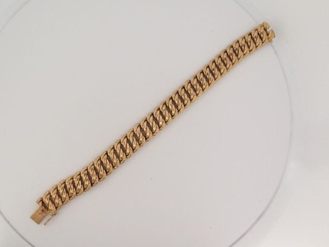 Bracelet bracelet maille americaine or jaune 18k 32gr t20 58 Facettes 250515