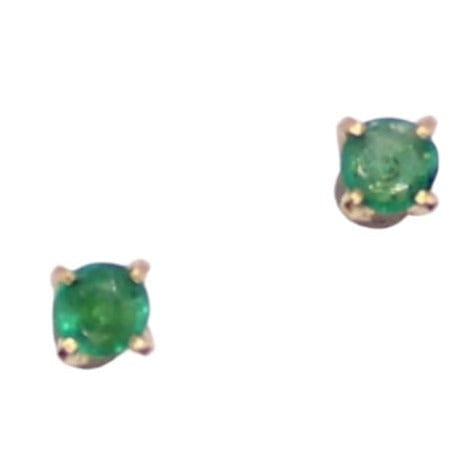 Boucles d'oreilles Boucle d’oreille clous en or jaune, émeraude 58 Facettes