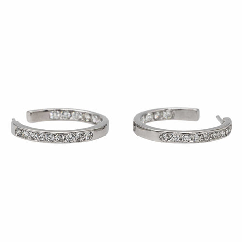 Boucles d'oreilles Boucles d'oreilles Créoles Or blanc Diamant 58 Facettes 2660052CN