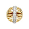 Bague 52 Bague dôme deux ors et diamants. 58 Facettes 30710