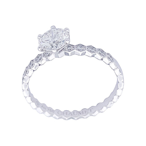 Bague 56 Bague Chaumet, Solitaire Bee my Love, or blanc, diamants. 58 Facettes 32452