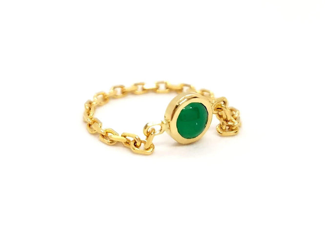 Bague 55 Bague Chaînette Or jaune Agate 58 Facettes 843306CD
