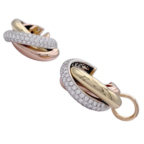Boucles d'oreilles Boucles d'oreilles Cartier, "Trinity", 3 ors, diamants. 58 Facettes 33164