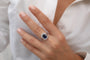 Bague Bague Marguerite or gris, saphir et diamants "Lady Di" 58 Facettes 2429