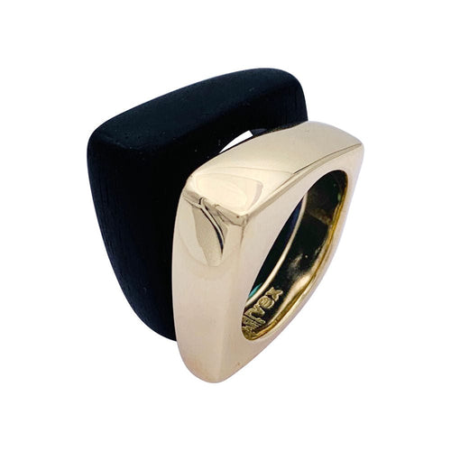 Bague 52 Bagues or jaune et bois. 58 Facettes 32802