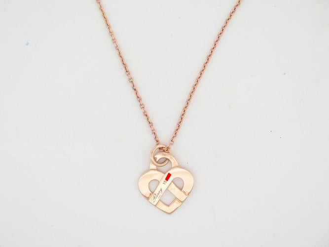 Collier collier POIRAY coeur entrelace mm chaine forcat or jaune 18k 58 Facettes 258176