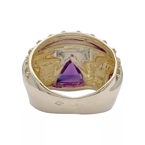 Bague 47 Bague or jaune, améthyste. 58 Facettes 32938