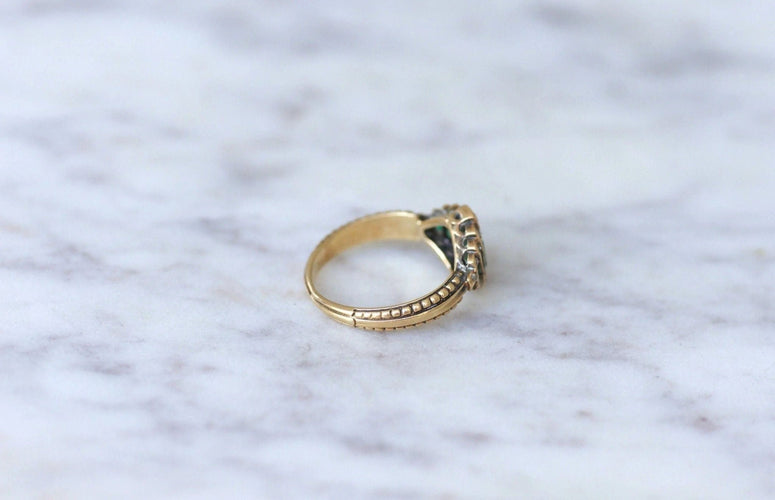 Bague Bague bandeau émeraudes et diamants 58 Facettes