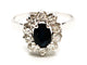 Bague 60 Bague Fleur Or blanc Saphir 58 Facettes 1638626CN