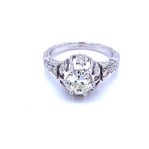 Bague 55 Bague de fiançailles diamant Art Déco 58 Facettes