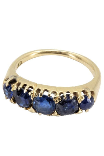 Bague BAGUE ANCIENNE JARRETIÈRE SAPHIRS 58 Facettes 055321