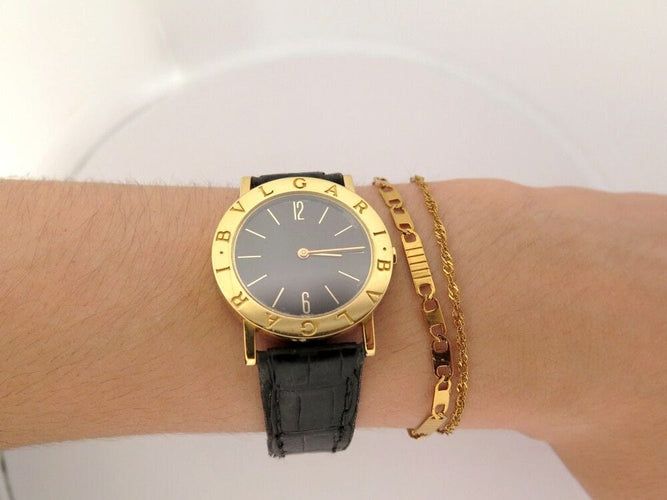 Montre montre BULGARI bb a5011 30 mm quartz classique en or jaune 18k 58 Facettes 252041