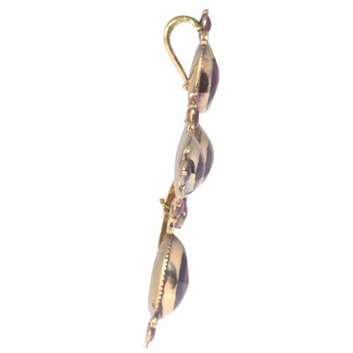 Pendentif Or, grenats Croix Badine 58 Facettes 22354-0097