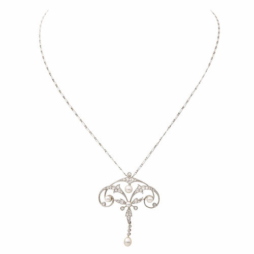 Collier Collier Pendentif Platine Perles 58 Facettes 2383038CN