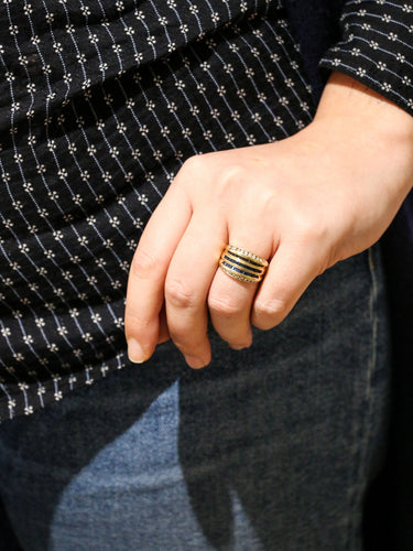 Bague Bague vintage, saphirs et diamants 58 Facettes 610
