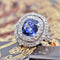 Bague 53 Bague saphir et diamants double rang ancienne 58 Facettes 21-151-53
