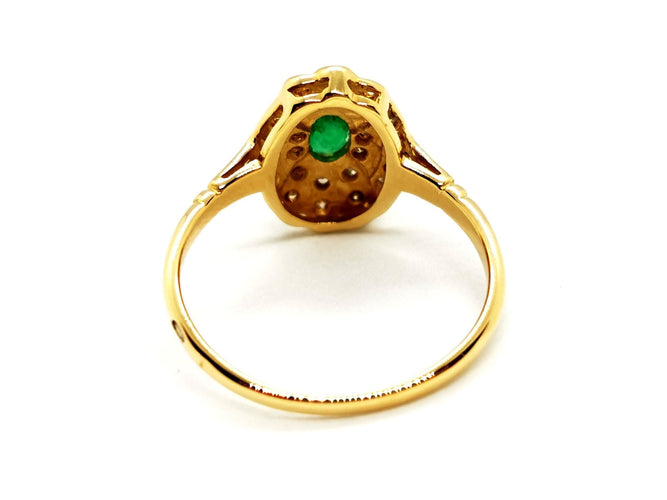Bague 51 Bague Or jaune Emeraude 58 Facettes 1292147CN