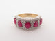 Bague 56 bague en or jaune 18k t56 pavage de 42 diamants 0.63ct & 5 rubis 2.5ct 58 Facettes 251212