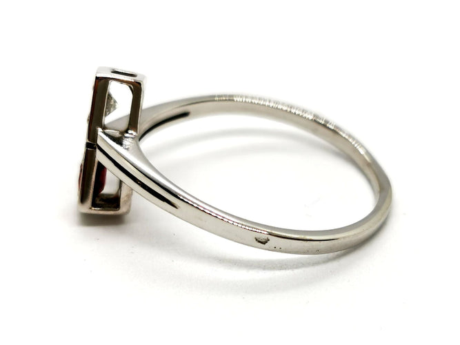 Bague 59 Bague Toi et Moi Or blanc Diamant 58 Facettes 1161984CD