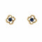 Boucles d'oreilles Puces d'oreilles fleurs saphirs or jaune 58 Facettes 19-020A